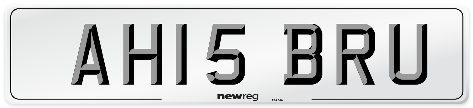 AH15 BRU Number Plate from New Reg